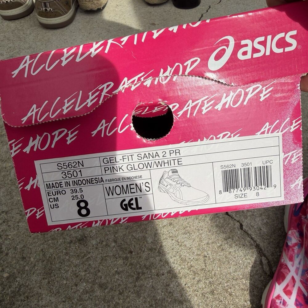 ASICS Gel-Fit Sana 2 PR Women’s 8 Pink Floral Breast Cancer Shoes S562N w/ Box - Picture 4 of 11